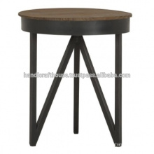 Industrial Round V Metal Legs Coffee Table
